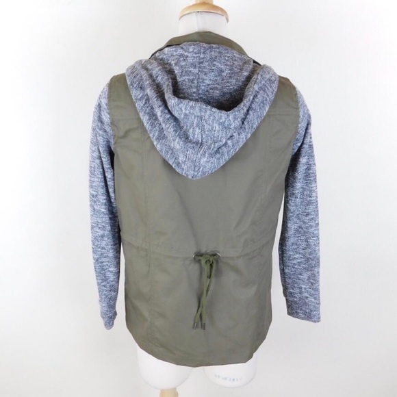 Olive hoodie grey trim jacket - Picture 8 of 8